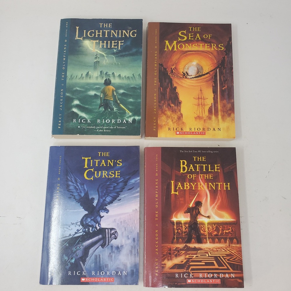 Percy Jackson & The Olympians Books 1-4 Rick Riordan Paperback Set Young Adult